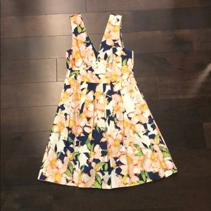 J Crew floral v neck print dress